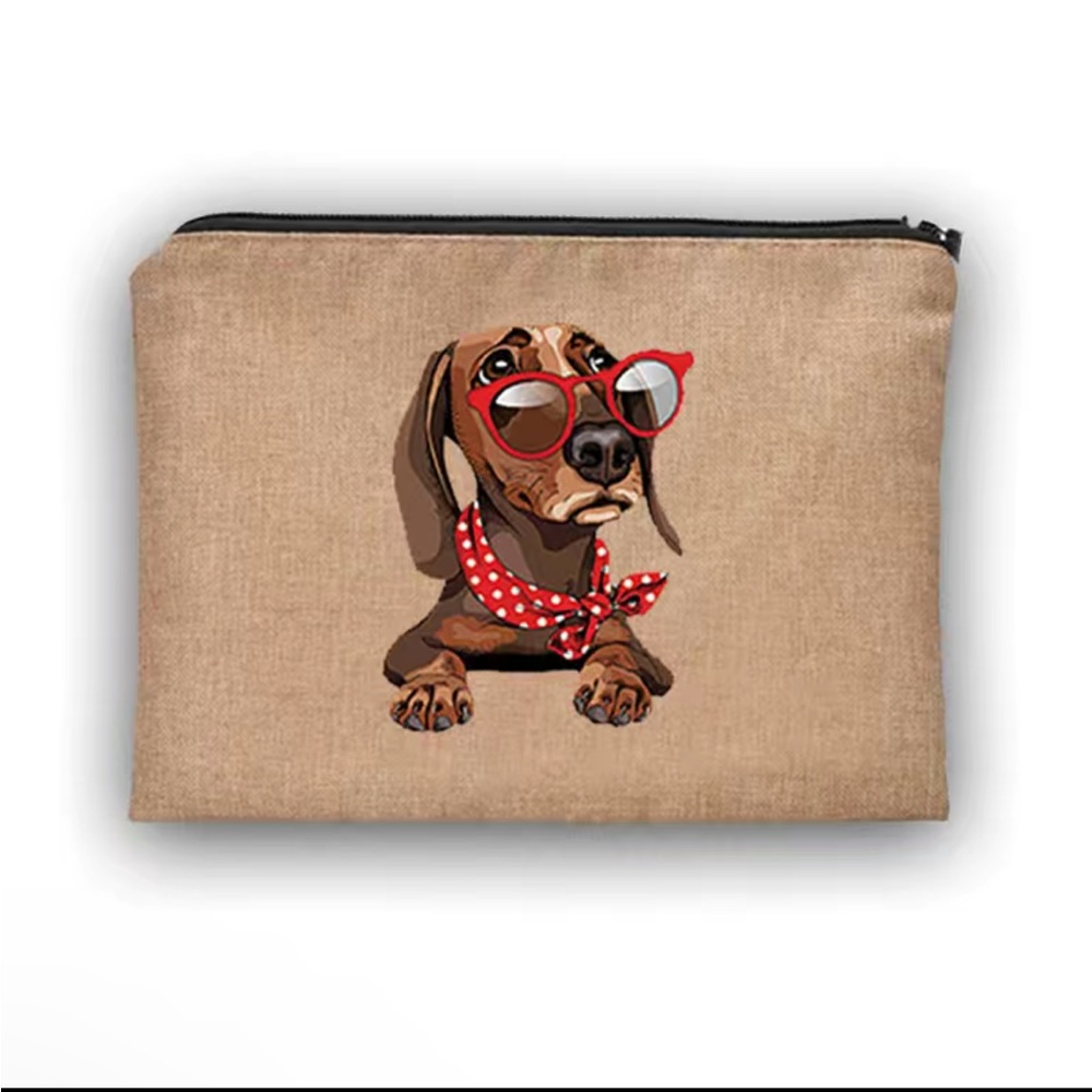 NEW Adorable Lg Puppy Dog Cosmetic Pouch